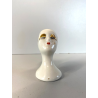TESTA BUSTO di PIERROT PIERRET PORCELLANA BIANCA C. Villari ART DéCO H 7,5 cm