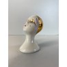 TESTA BUSTO di PIERROT PIERRET PORCELLANA BIANCA C. Villari ART DéCO H 7,5 cm