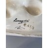 SCULTURA Zaccagnini BASSORILIEVO ANGELO PREGHIERA CERAMICA SMALTO BIANCO AZZURRO