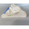 SCULTURA Zaccagnini BASSORILIEVO ANGELO PREGHIERA CERAMICA SMALTO BIANCO AZZURRO