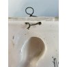 SCULTURA Zaccagnini BASSORILIEVO ANGELO PREGHIERA CERAMICA SMALTO BIANCO AZZURRO