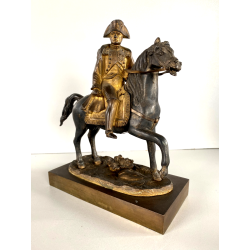 ANTICA SCULTURA EQUESTRE BRONZO DORATO NAPOLEONE BONAPARTE CAVALLO XIXsec 19cm/h