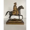ANTICA SCULTURA EQUESTRE BRONZO DORATO NAPOLEONE BONAPARTE CAVALLO XIXsec 19cm/h