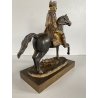 ANTICA SCULTURA EQUESTRE BRONZO DORATO NAPOLEONE BONAPARTE CAVALLO XIXsec 19cm/h