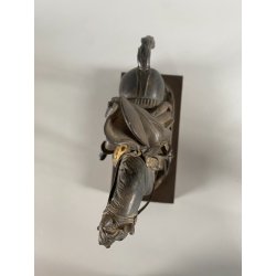 ANTICA SCULTURA EQUESTRE BRONZO DORATO NAPOLEONE BONAPARTE CAVALLO XIXsec 19cm/h