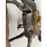 ANTICA SCULTURA EQUESTRE BRONZO DORATO NAPOLEONE BONAPARTE CAVALLO XIXsec 19cm/h