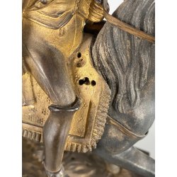 ANTICA SCULTURA EQUESTRE BRONZO DORATO NAPOLEONE BONAPARTE CAVALLO XIXsec 19cm/h