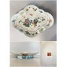 ANTICO PIATTO QUADRILOBATO ALZATA PORCELLANA CINESE FAMILLE ROSE XIX/XX sec