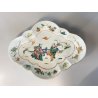 ANTICO PIATTO QUADRILOBATO ALZATA PORCELLANA CINESE FAMILLE ROSE XIX/XX sec
