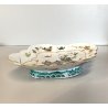 ANTICO PIATTO QUADRILOBATO ALZATA PORCELLANA CINESE FAMILLE ROSE XIX/XX sec