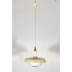 LAMPADA SOSPENSIONE DESIGN MID-CENTURY VETRO ANNI 50 METALLO LAMPADARIO SOFFITTO