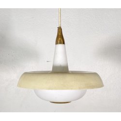 LAMPADA SOSPENSIONE DESIGN MID-CENTURY VETRO ANNI 50 METALLO LAMPADARIO SOFFITTO