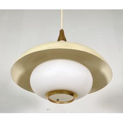 LAMPADA SOSPENSIONE DESIGN MID-CENTURY VETRO ANNI 50 METALLO LAMPADARIO SOFFITTO