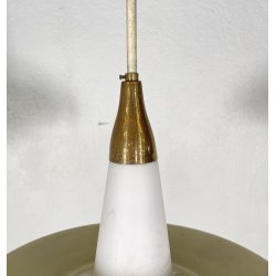 LAMPADA SOSPENSIONE DESIGN MID-CENTURY VETRO ANNI 50 METALLO LAMPADARIO SOFFITTO