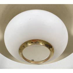 LAMPADA SOSPENSIONE DESIGN MID-CENTURY VETRO ANNI 50 METALLO LAMPADARIO SOFFITTO
