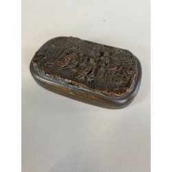 ANTICA SCATOLA TASCA METALLO ARGENTATO DECORO SBALZO PORTAGIOIE PORTATABACCO XIX