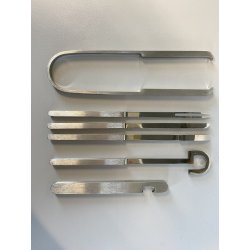 VINTAGE BAR COCKTAIL SET 6pz ATTR Silverfox PIEMME ACCIAIO DESIGN MODERNISTA '70