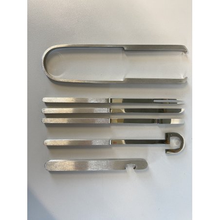 VINTAGE BAR COCKTAIL SET 6pz ATTR Silverfox PIEMME ACCIAIO DESIGN MODERNISTA '70