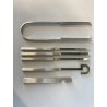 VINTAGE BAR COCKTAIL SET 6pz ATTR Silverfox PIEMME ACCIAIO DESIGN MODERNISTA '70