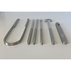 VINTAGE BAR COCKTAIL SET 6pz ATTR Silverfox PIEMME ACCIAIO DESIGN MODERNISTA '70