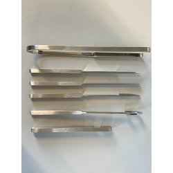 VINTAGE BAR COCKTAIL SET 6pz ATTR Silverfox PIEMME ACCIAIO DESIGN MODERNISTA '70