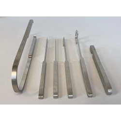 VINTAGE BAR COCKTAIL SET 6pz ATTR Silverfox PIEMME ACCIAIO DESIGN MODERNISTA '70