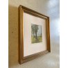 PICCOLO DIPINTO OLIO CARTONE "Dolce autunno" VEDUTA COLLINE LAGO MAGGIORE 1955