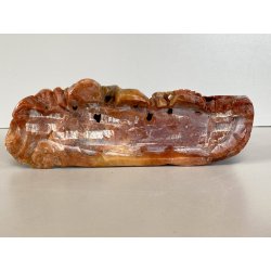 ANTICA COMPOSIZIONE VASI INTAGLIO PIETRA SAPONARIA ARTE ORIENTALE 19x6,5x15cm/h