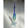 SCULTURA AIRONE Seguso Poli VETRO MURANO SOMMERSO BLU VERDE TRANSPARENTE H48cm