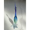 SCULTURA AIRONE Seguso Poli VETRO MURANO SOMMERSO BLU VERDE TRANSPARENTE H48cm