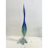 SCULTURA AIRONE Seguso Poli VETRO MURANO SOMMERSO BLU VERDE TRANSPARENTE H48cm