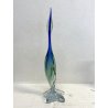 SCULTURA AIRONE Seguso Poli VETRO MURANO SOMMERSO BLU VERDE TRANSPARENTE H48cm