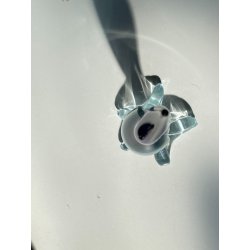 SCULTURA AIRONE Seguso Poli VETRO MURANO SOMMERSO BLU VERDE TRANSPARENTE H48cm