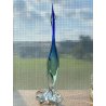 SCULTURA AIRONE Seguso Poli VETRO MURANO SOMMERSO BLU VERDE TRANSPARENTE H48cm