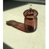 VASO VETRO SOFFIATO AMETISTA Empoli BOMBONIERA BISCOTTIERA con TAPPO MID-CENTURY