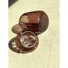 VASO VETRO SOFFIATO AMETISTA Empoli BOMBONIERA BISCOTTIERA con TAPPO MID-CENTURY