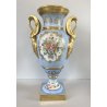 VASO PORCELLANA AZZURRA ORO Limoges FRANCE DECORO BOUQUET FIORI DIPINTO A MANO