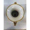 VASO PORCELLANA AZZURRA ORO Limoges FRANCE DECORO BOUQUET FIORI DIPINTO A MANO