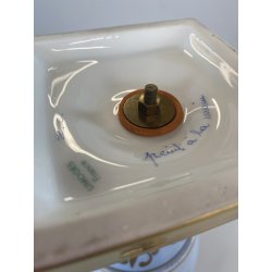 VASO PORCELLANA AZZURRA ORO Limoges FRANCE DECORO BOUQUET FIORI DIPINTO A MANO