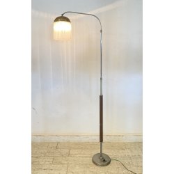 LAMPADA TERRA PIANTANA DESIGN ANNI 60 METALLO OTTONE VETRO FLOOR LAMP CASCATA