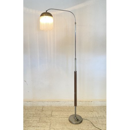 LAMPADA TERRA PIANTANA DESIGN ANNI 60 METALLO OTTONE VETRO FLOOR LAMP CASCATA