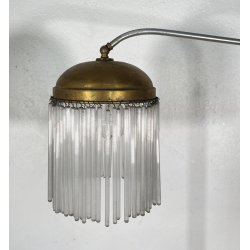 LAMPADA TERRA PIANTANA DESIGN ANNI 60 METALLO OTTONE VETRO FLOOR LAMP CASCATA