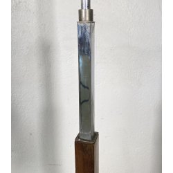 LAMPADA TERRA PIANTANA DESIGN ANNI 60 METALLO OTTONE VETRO FLOOR LAMP CASCATA