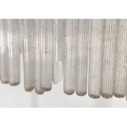 LAMPADA TERRA PIANTANA DESIGN ANNI 60 METALLO OTTONE VETRO FLOOR LAMP CASCATA