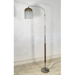 LAMPADA TERRA PIANTANA DESIGN ANNI 60 METALLO OTTONE VETRO FLOOR LAMP CASCATA