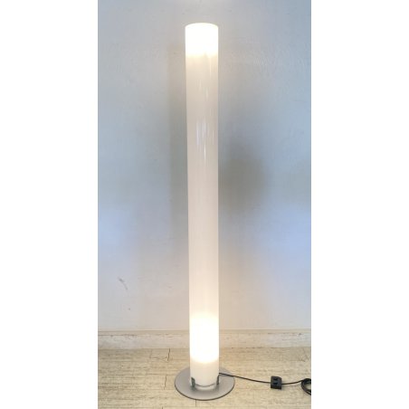 LAMPADA TERRA PLEXIGLASS PIANTANA DESIGN ANNI 70 METALLO CROMATO FLOOR LAMP