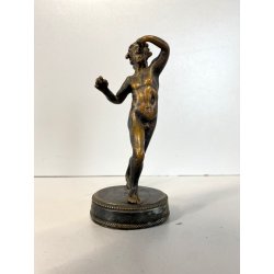 ANTICO BRONZO MINIATURA SCULTURA FAUNO DANZANTE GRAND TOUR Pompei  11,5cm/h '800