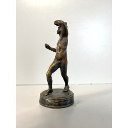 ANTICO BRONZO MINIATURA SCULTURA FAUNO DANZANTE GRAND TOUR Pompei  11,5cm/h '800