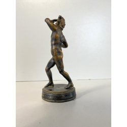 ANTICO BRONZO MINIATURA SCULTURA FAUNO DANZANTE GRAND TOUR Pompei  11,5cm/h '800