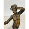 ANTICO BRONZO MINIATURA SCULTURA FAUNO DANZANTE GRAND TOUR Pompei  11,5cm/h '800